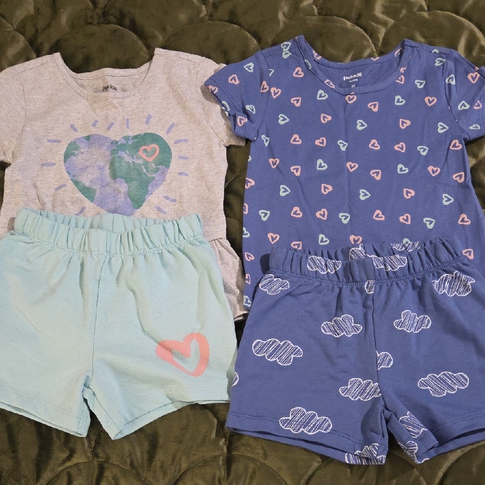 Wonder Nation Blue and Gray Heart Pajama Set